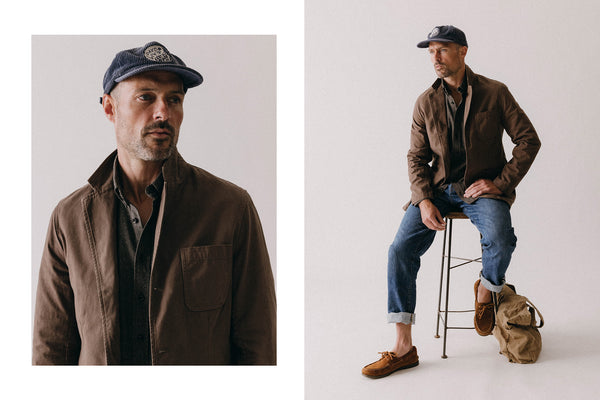 fit model wearing The Foundation Sportcoat in Organic Espresso Twill