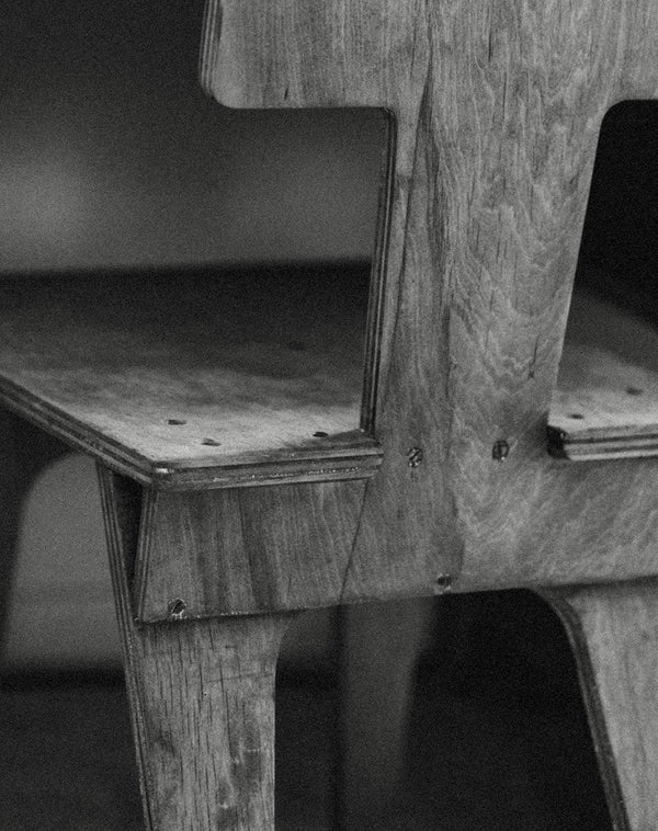 Mid-century wooden chair in Jeff's Farnsworth's home