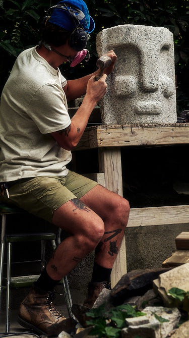 Matt Byrd stone carving for In Stitches