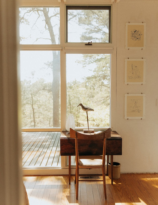 Interior of the Lechay House, featuring a study desk