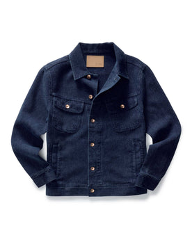 flatlay of The Long Haul Jacket in Rinsed Indigo Waffle, Outerwear by Taylor Stitch