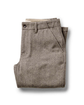 folded flatlay of The Carnegie Pant in Gravel Herringbone Wool, Bottoms by Taylor Stitch