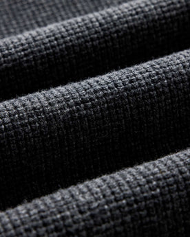 material shot of the fabric on The Sidecountry Crew in Heather Graphite Merino Waffle, Knits by Taylor Stitch